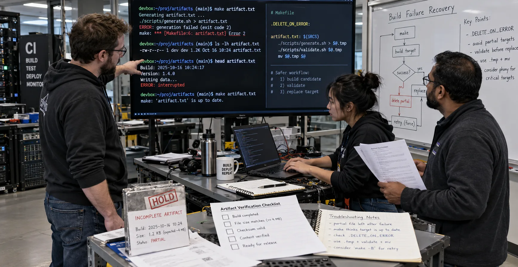 Why GNU Make Can Skip a Target Left by a Failed Recipe illustration