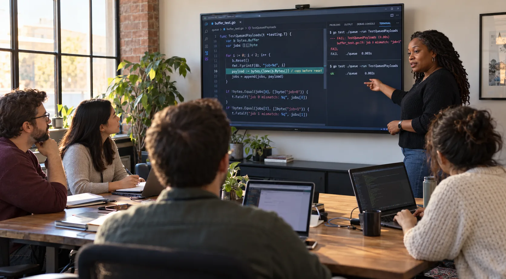 Reusing a Go Buffer Can Change Bytes You Already Queued illustration