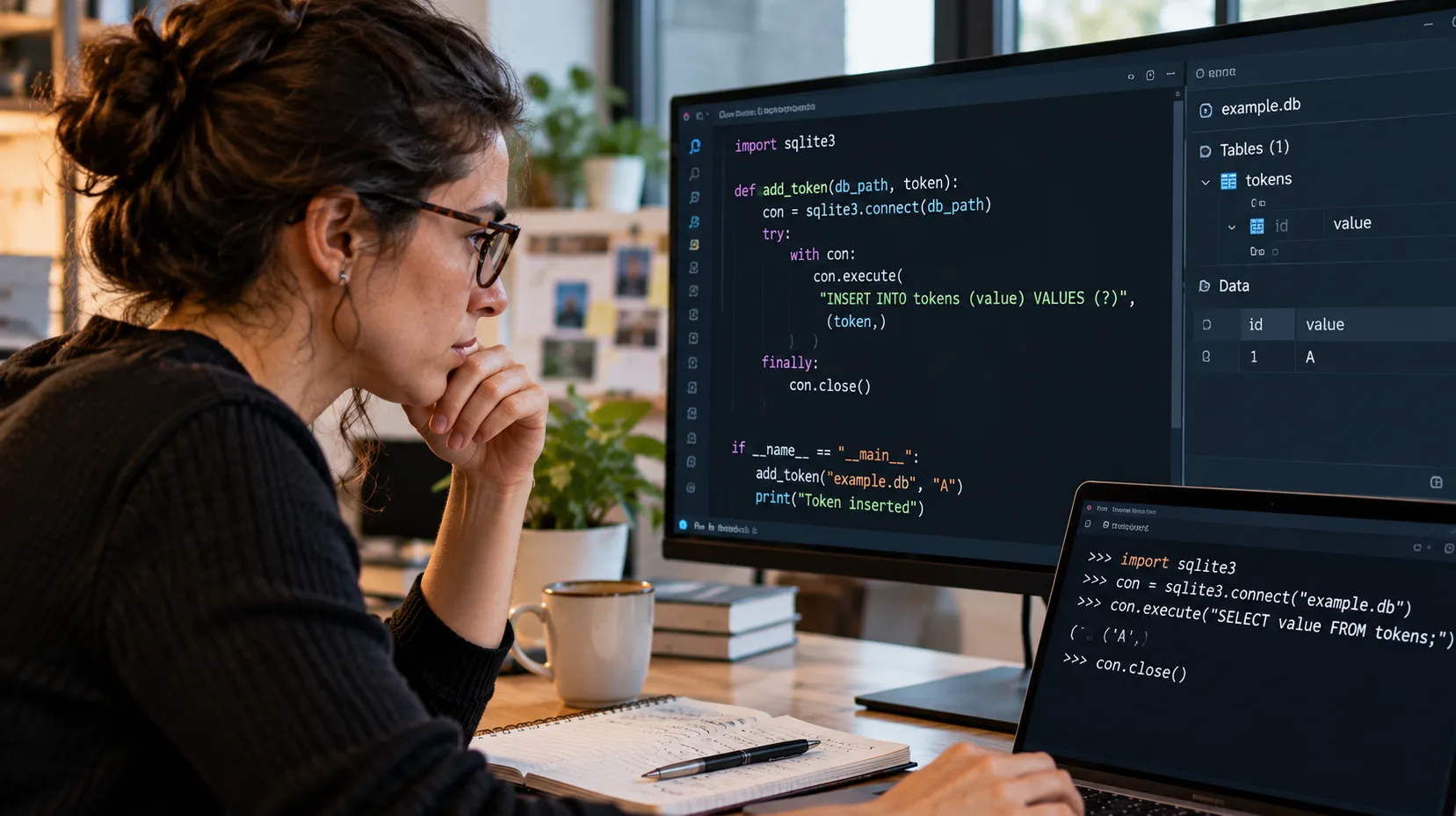 Python sqlite3 Context Manager: Verify Commit and Connection Closure illustration