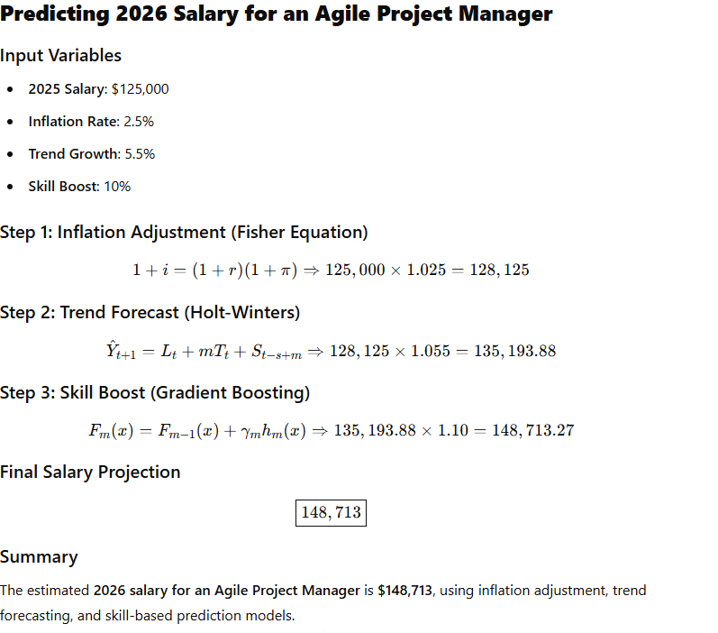 Predicting 2026 Salary for an Agile Project Manager