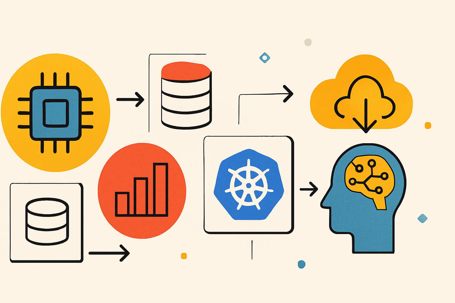 Optimization playbooks by domain: compute, storage, data, Kubernetes, serverless, and AI/ML — illustration